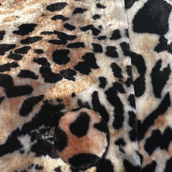 Aris.A Leopard Velvet Shirt L Y2K Vintage Fall Layering Mob Wife Statement - Picture 8 of 11